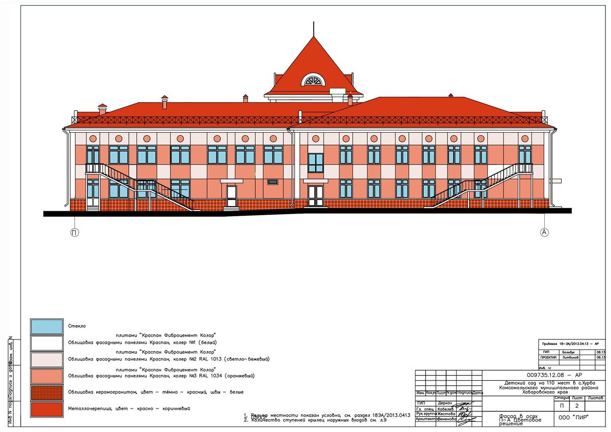 План проекта детского сада на 110 мест в с. Хурба Комсомольского муниципального района